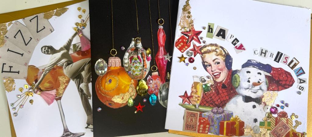 Christmas Card Collage Workshop at The Counting House, EC3