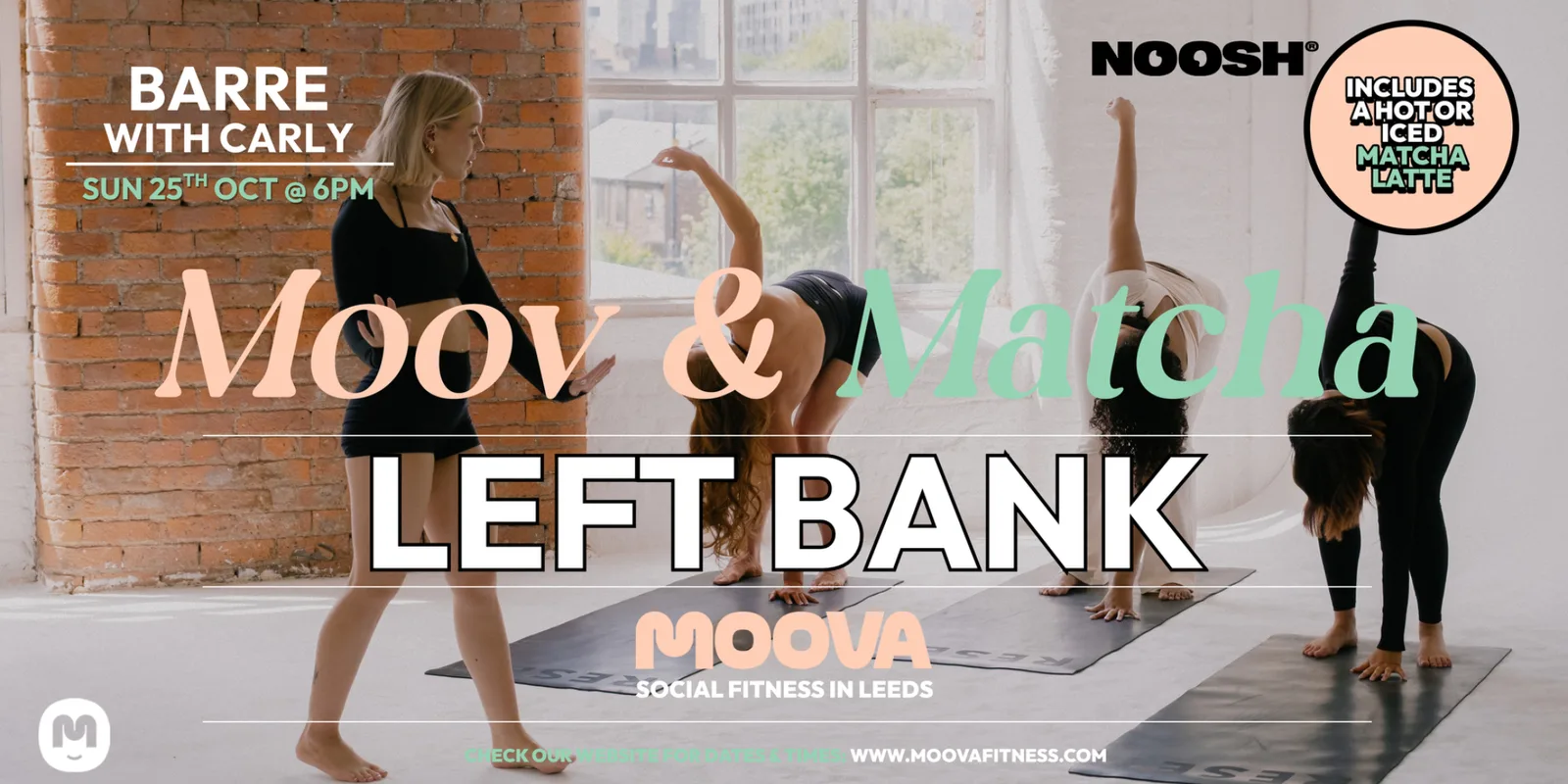 MOOV & MATCHA: BARRE w/ Carly - Sun 25th Oct @ 6pm