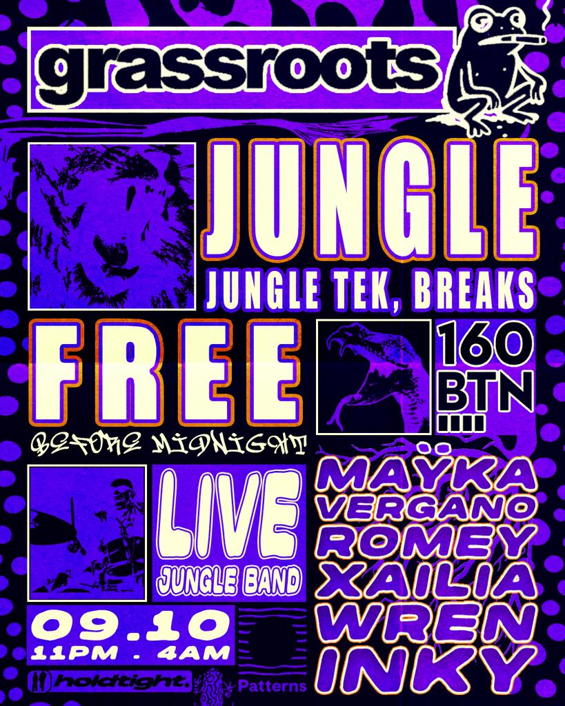 GRASSROOTS 🐸 FREE entry - Jungle, Jungle Tek, Breaks - 09/10