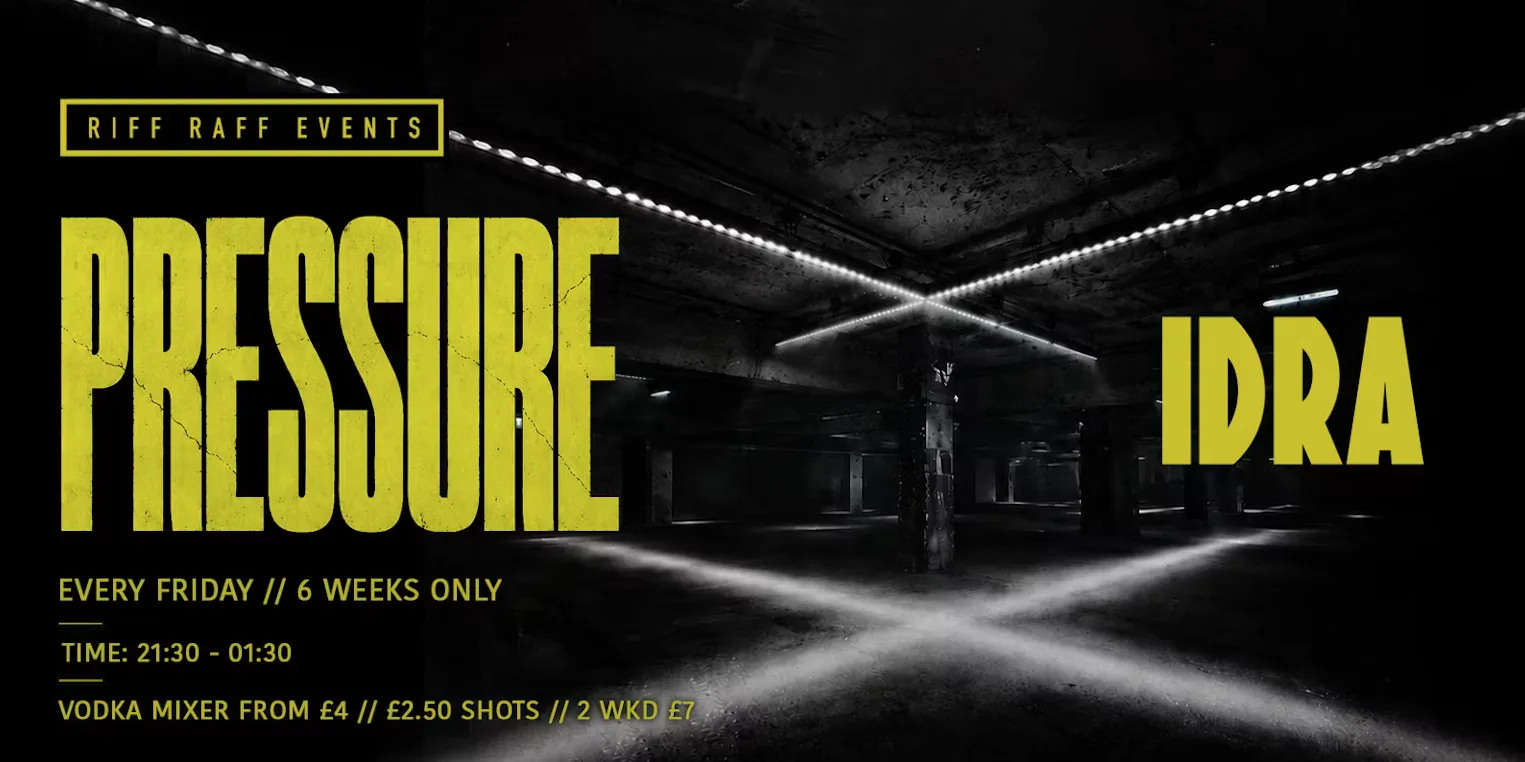 PRESSURE @ IDRA ⚙️ 6 WEEKS ONLY! ⚠️ TICKETS SELLING FAST!