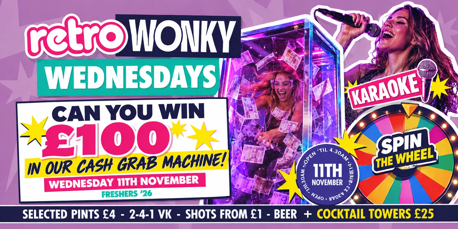 Freshers 2026 - Cash Drop, Karaoke and Spin the Wheel