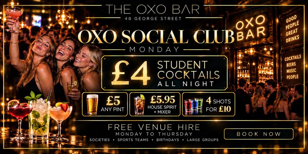 OXO Social Club Mondays | £4 Student Cocktails All Night