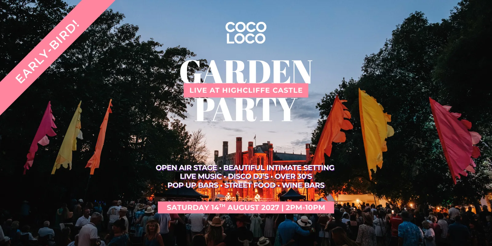 Cocoloco Garden Party 2027 at Highcliffe Castle | In association with South Coast Wine Festival