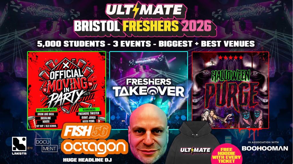 ULTIMATE UWE BRISTOL FRESHERS 2026 ⚡️ Free Hoodie with Ticket