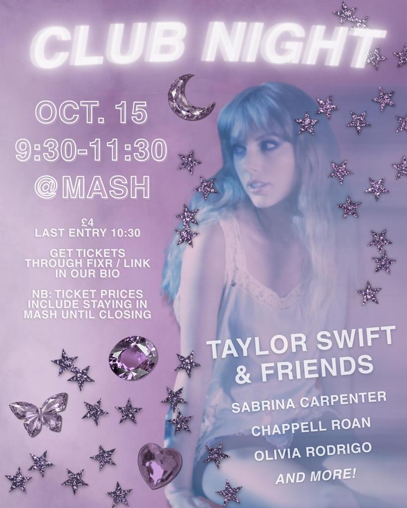 CUTSAS Taylor Swift and Friends Club Night