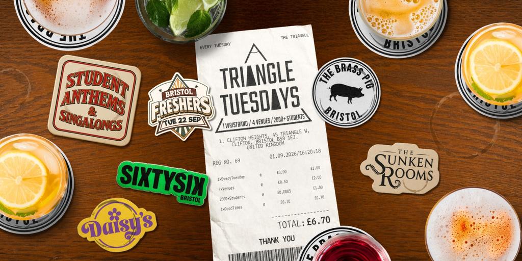 Triangle Tuesdays Pre Freshers Party : 3 Venues - 1 Ticket