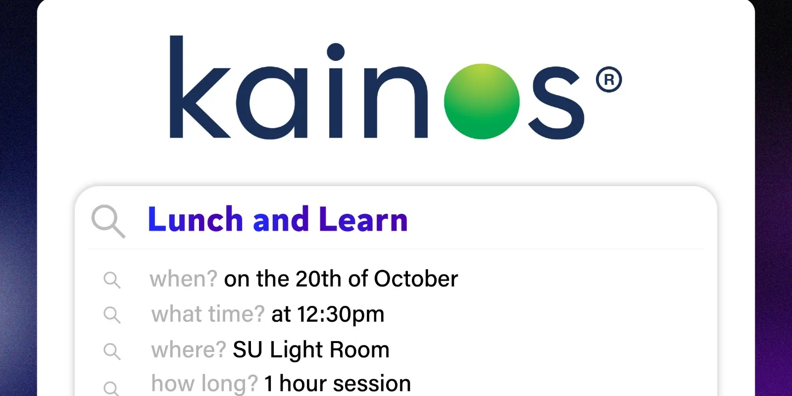 Kainos Lunch and Learn