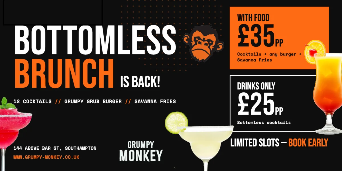 Bottomless Brunch at Grumpy Monkey! 🍔🍹