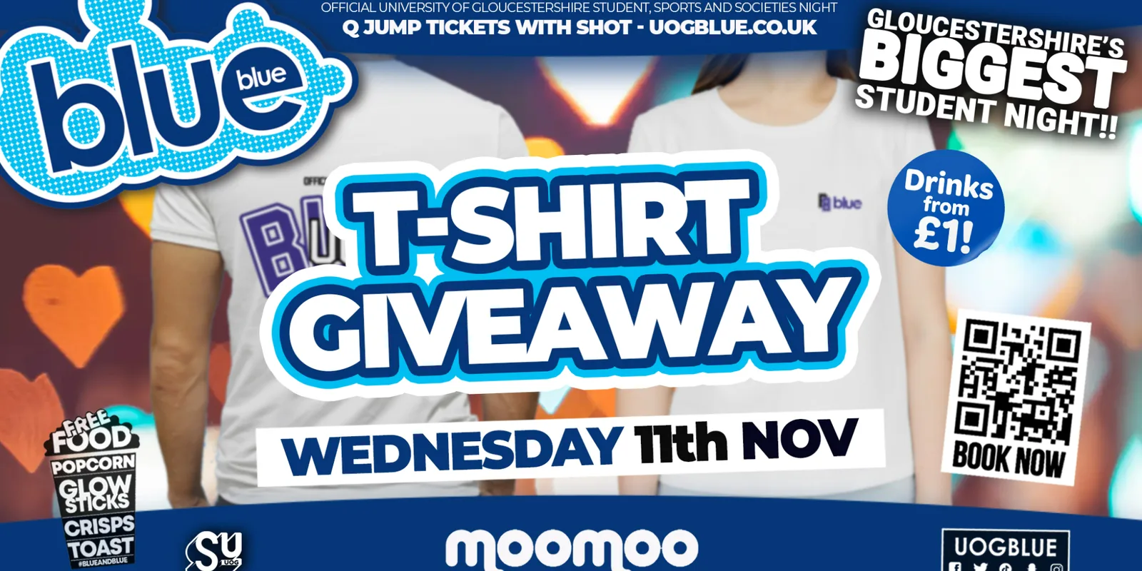 Blue & Blue  | T SHIRT GIVEAWAY!! 👕👚 GLOUCESTERSHIRE'S BIGGEST STUDENT NIGHT 💙
