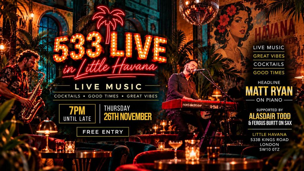 533 Live- Little Havana- Thursday 26th October from 7pm