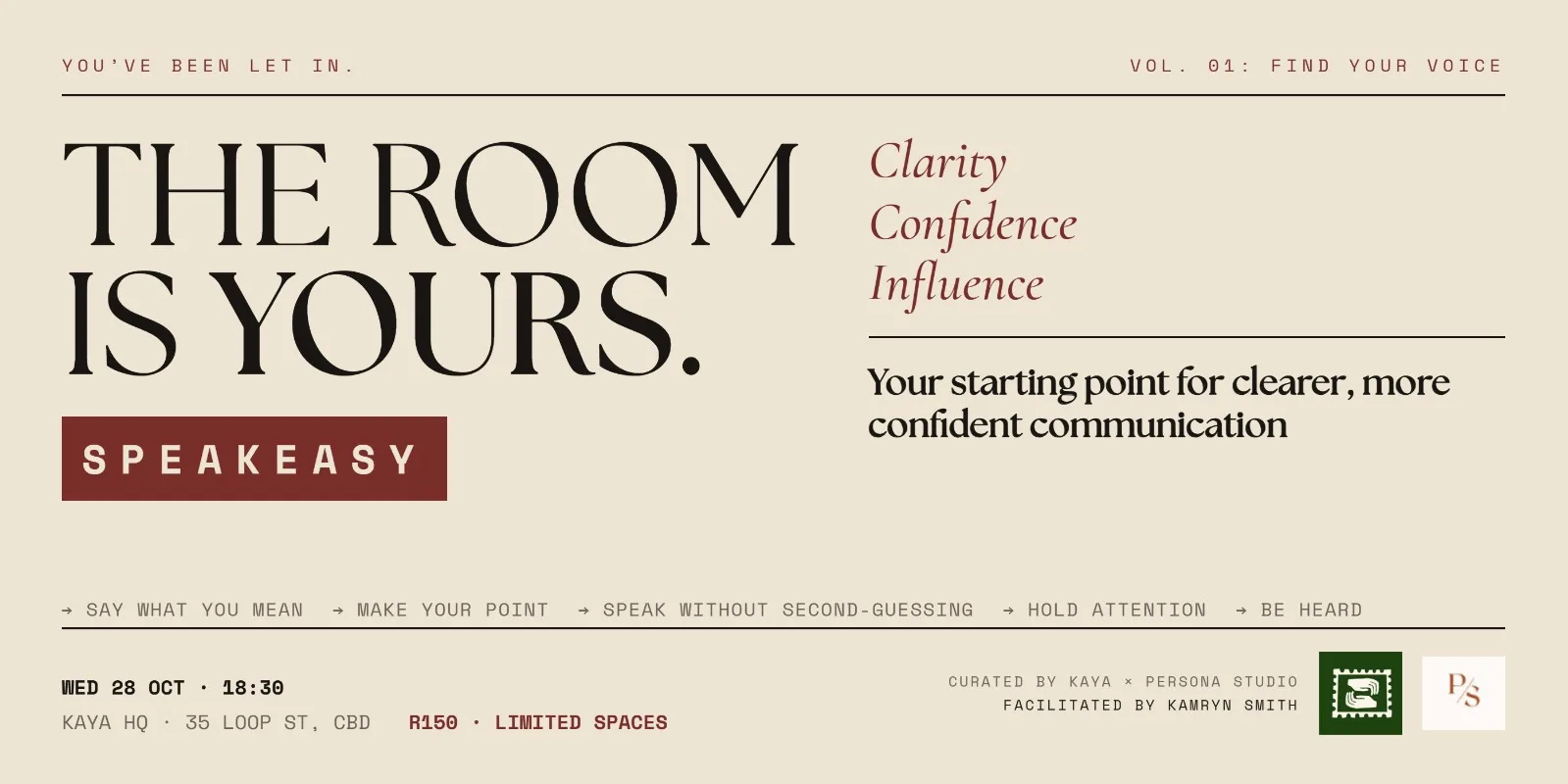 SpeakEasy: The Room Is Yours