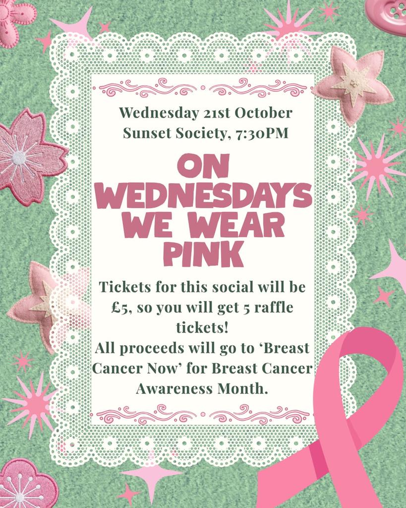 ON WEDNESDAYS WE WEAR PINK- Charity Social