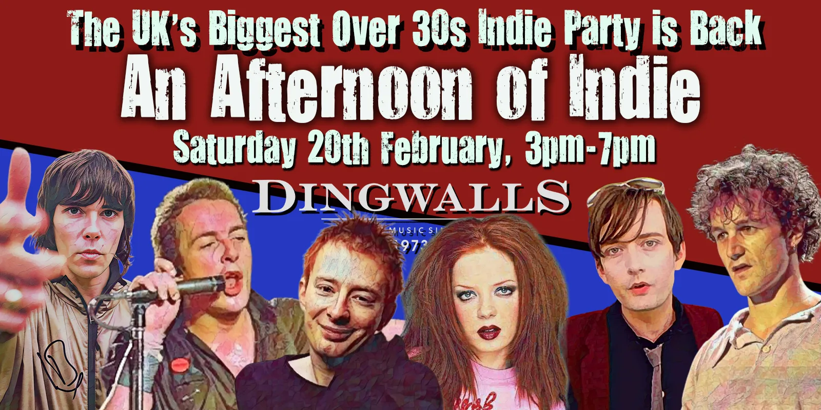 LONDON An Afternoon of indie - Indie for the over 30s: 3pm-7pm, 20th February
