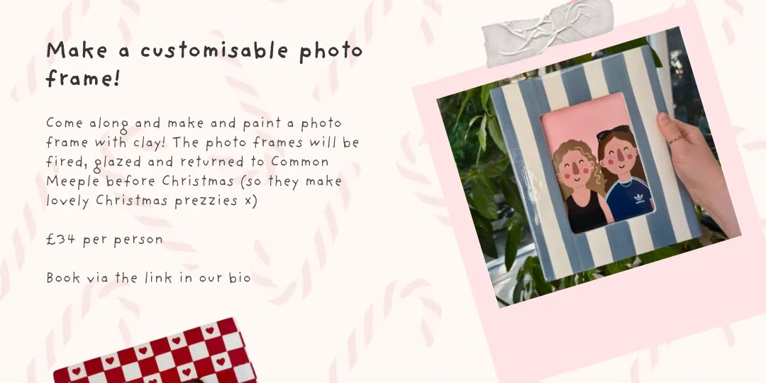 Ceramic Photo Frames Pottery Workshop @ Common Meeple