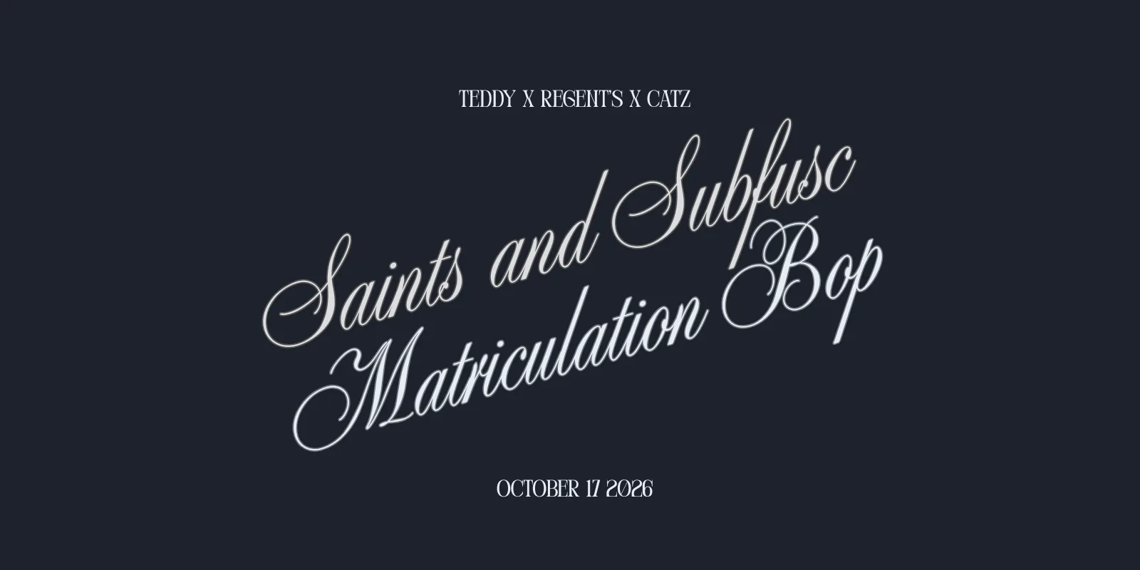 Saints and Subfusc Matriculation Bop