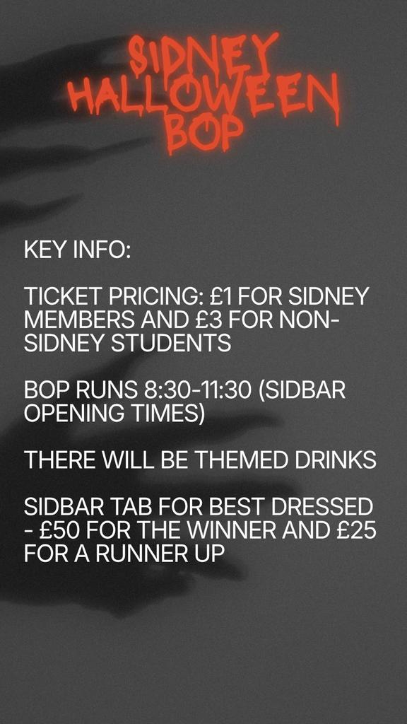 Sidney Sussex Halloween Bop