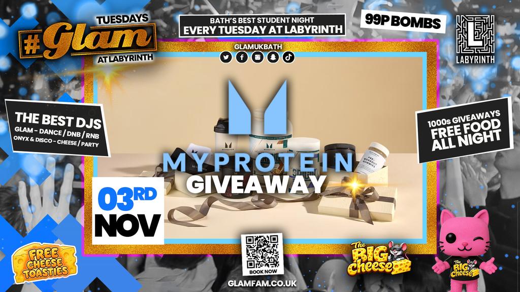 😻 GLAM TUESDAYS! | MY PROTEIN GIVEAWAY! 💪🏻💪🏾 Bath's Finest Student Night | With 99p Bombs‼️