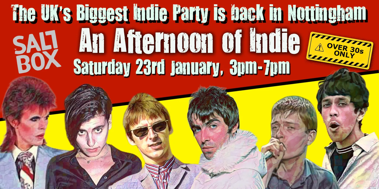 NOTTINGHAM An Afternoon of Indie - Indie for the over 30s: Sat 23rd January, 3pm-7pm