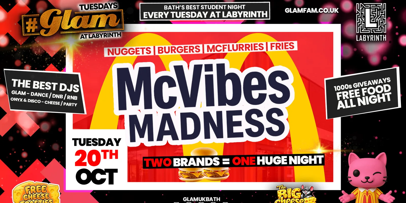 😻  GLAM TUESDAYS 🍔 MC VIBES MADNESS!! 🍟 Tickets and Drinks from 99p!‼️