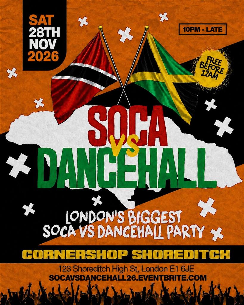 Soca Vs Dancehall Shoreditch – Everyone Free Before 12AM
