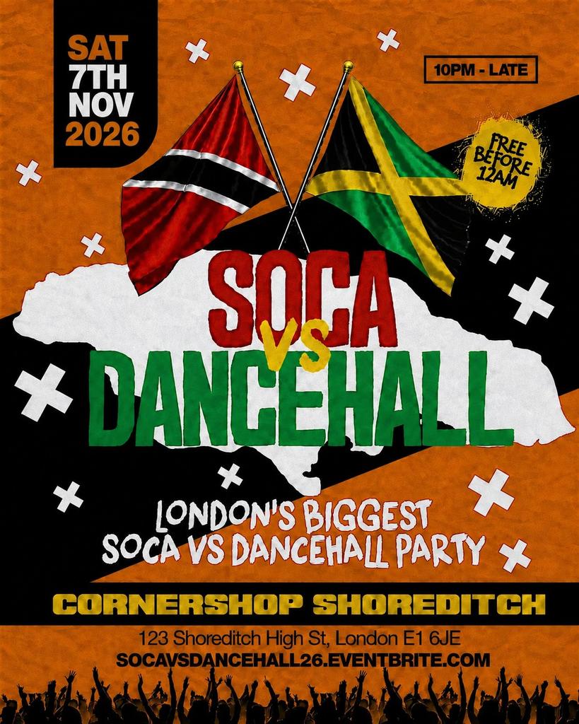 Soca Vs Dancehall Shoreditch – Everyone Free Before 12AM