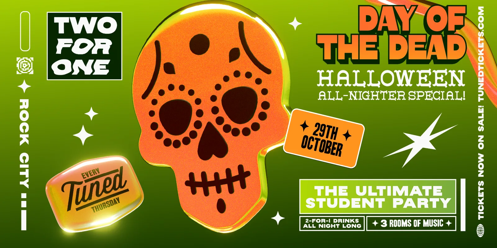 Tuned - Day Of The Dead Halloween All-Nighter Special! - Nottingham's Biggest Student Night - 2-4-1 Drinks All Night Long - (inc Silent Disco In Beta Room) 29/10/26