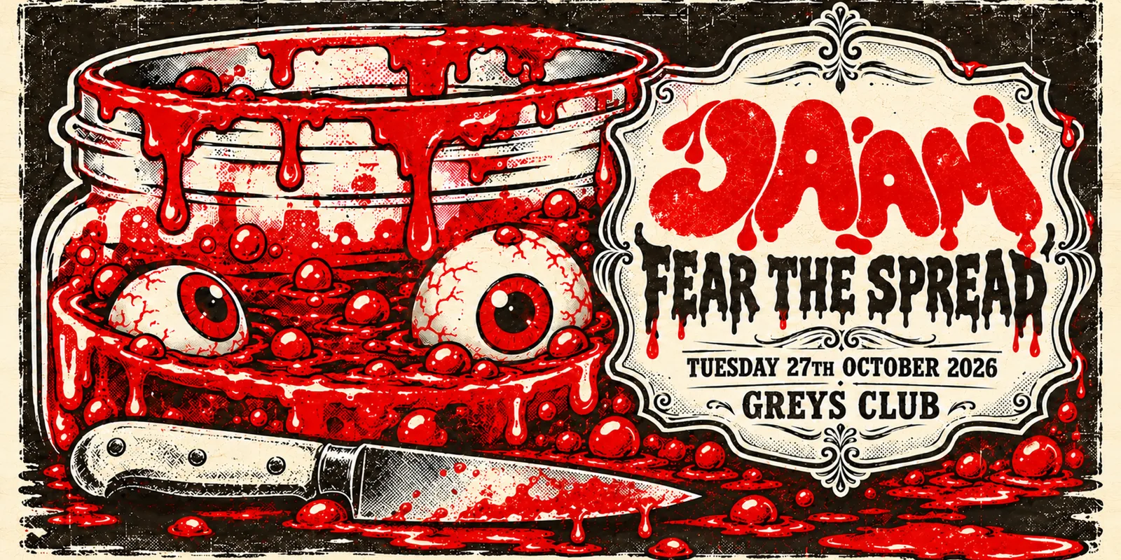 jaam tuesdays - spread the fear @ greys club - halloween special 🎃 terrace, basement and live music lounge ⚡️