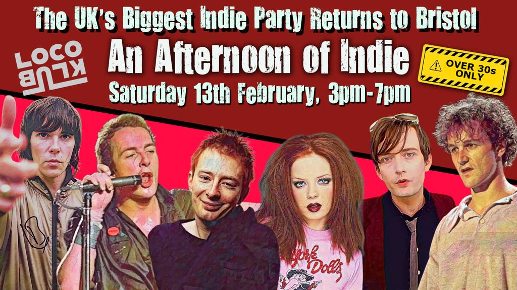BRISTOL: An Afternoon of Indie for over 30s: 3pm-7pm, 13th February