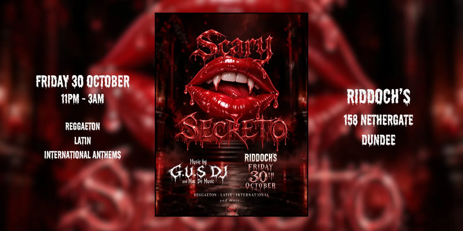 SCARY SECRETO: Dundee Halloween Latin party