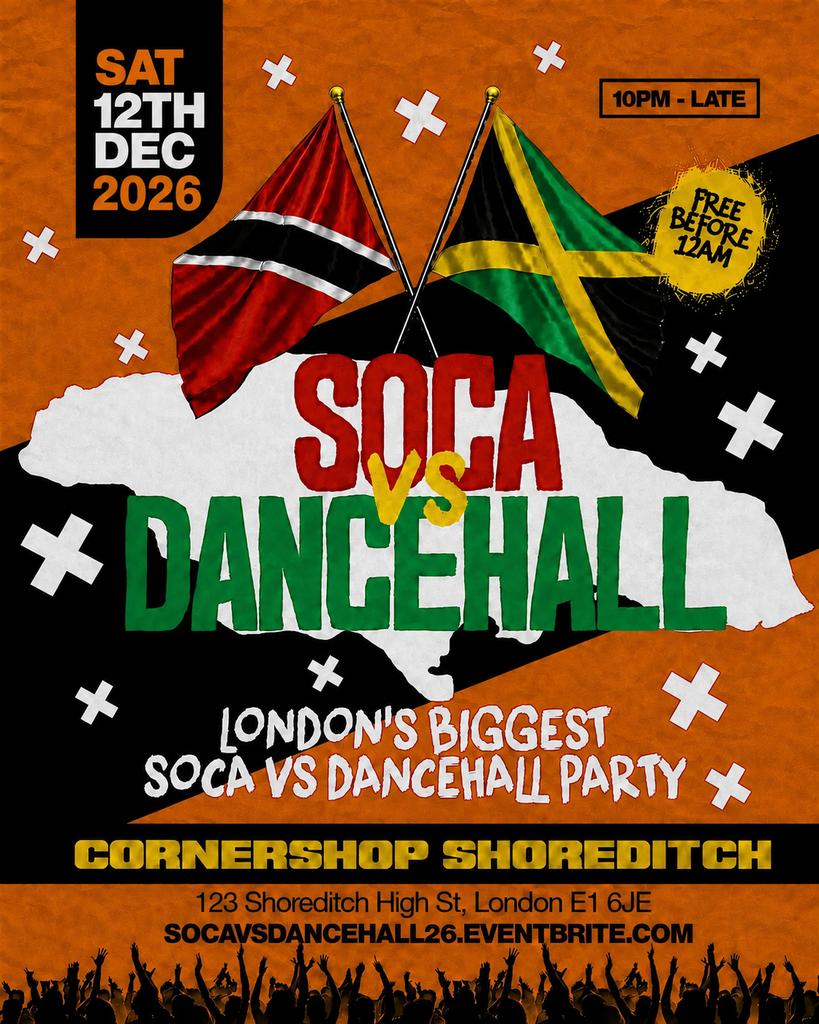 Soca Vs Dancehall Shoreditch – Everyone Free Before 12AM