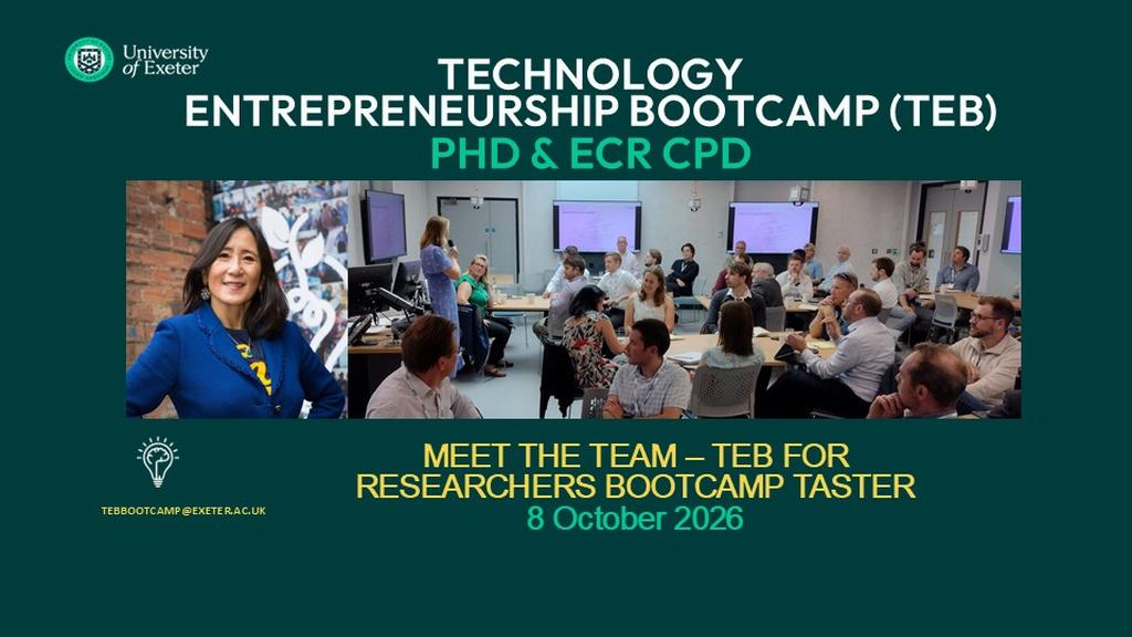 TASTER: Technology Entrepreneurship Bootcamp for PhDs and ECRs