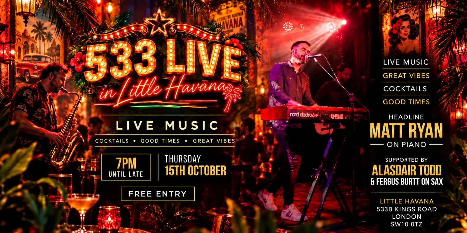 533 Live- Little Havana- Thursday 15th October from 7pm
