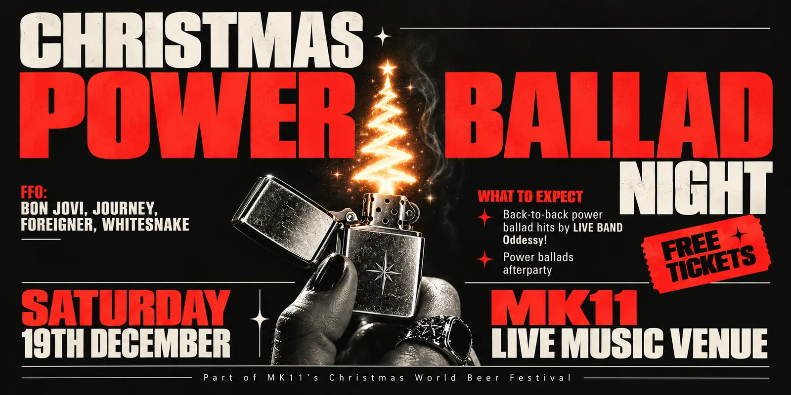 Christmas Power Ballads Night LIVE - Free Entry