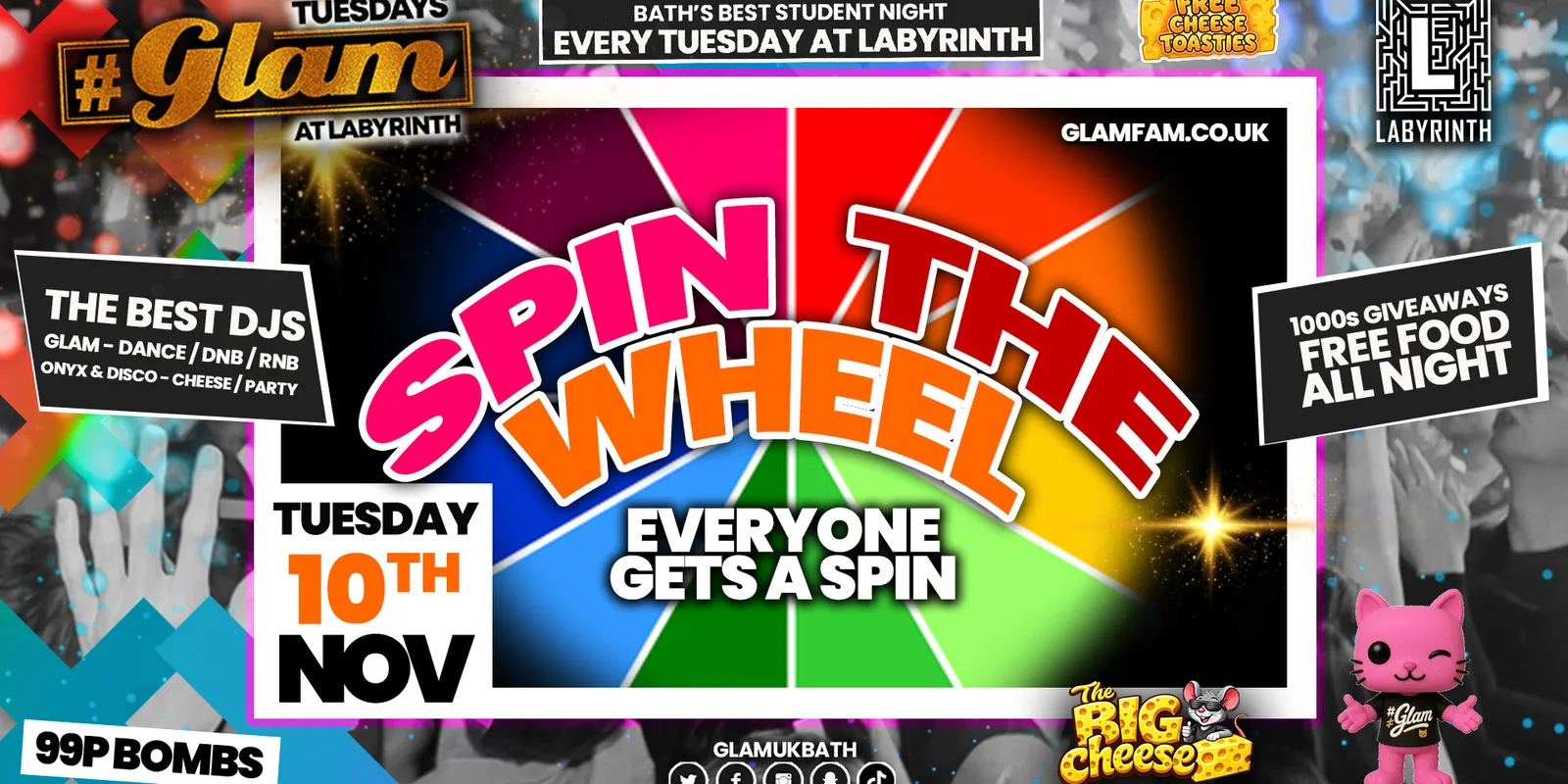 π» GLAM | SPIN THE WHEEL!! π‘βΈοΈ| With 99p BombsβΌοΈ Bath's Finest Student Night